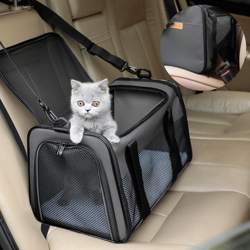 Akinerri Cat Carrier - Portable Foldable Dog Pet Carrier, Soft-Sided Pet Bag up to 28 Lbs, Airline Approved Travel Puppy Carrier - Image 5